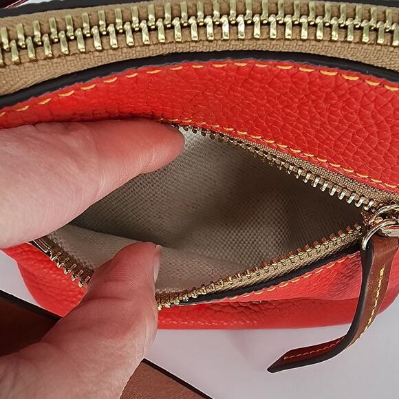 Dooney & Bourke Red Pebbled Leather Mini Crossbody Bag - Picture 11 of 16